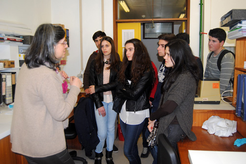 Fotografiaa da visita de alunos da Escola Alcaides de Faria